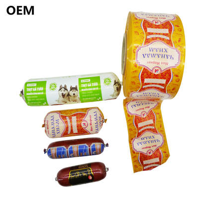 Unparfumed Food Grade Wurst Kunststoff Gehäuse Custom Flexographie Druck Logo Farbgehäuse