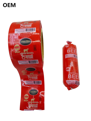 Kostenlose Probe Customized Logo Druck Plastik Wurst Gehäuse für Wurst