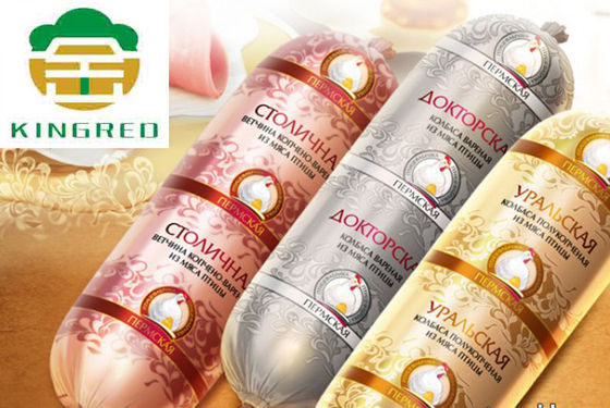 Würstchenhülsen, gelb gedruckte künstliche Würstchenhaut für dampfbereitete Würstchen