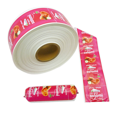 60 mm Rollen Wurstfarbe Gehäuse Geruchlose Kunststoffgehäuse benutzerdefinierte Flexographie Druckgehäuse