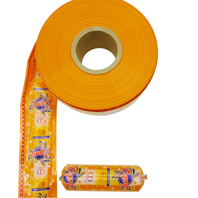 Probe kostenlos Großhandel Easy Peel Off 90 mm Orange Flexographie Druck Kunststoff Wurst Gehäuse