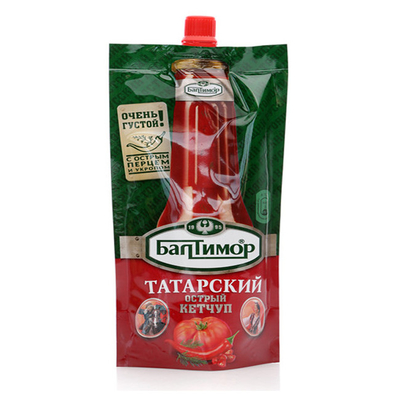 Gewürzbeutel Ketchup Selbsttragende Tasche Kunststoff-Saugdüse Custom Flexographie Druckmarke