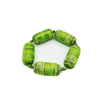 Custom LOGO Druck OEM Wurst Verpackungsmaterialien Grüne Farbe Wurst Kunststoffgehäuse