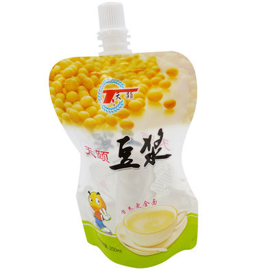 250ml Sojamilch Doypack steht oben Beutel mit Düse Soem druckte