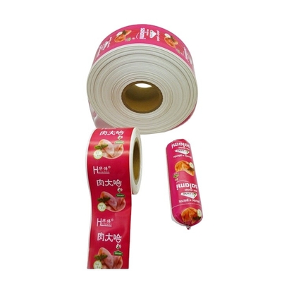60 mm Rollen Wurstfarbe Gehäuse Geruchlose Kunststoffgehäuse benutzerdefinierte Flexographie Druckgehäuse