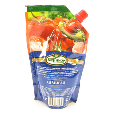 Gewürzbeutel Ketchup Selbsttragende Tasche Kunststoff-Saugdüse Custom Flexographie Druckmarke