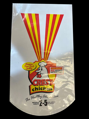 Weiße gefrorene Hühnertaschen 250 mm x 400 mm mit Logo-Druck