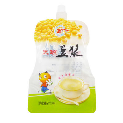 250ml Sojamilch Doypack steht oben Beutel mit Düse Soem druckte